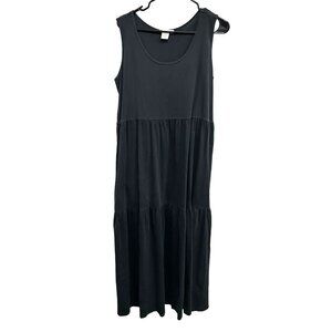 Joan Vass Womens Black Cotton Sleeveless Maxi Dress Sz 1X